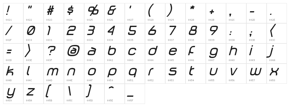Number 42 Bus NDP Character Map