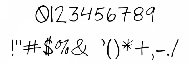 Number Cruncher Hand Medium Font OTHER CHARS