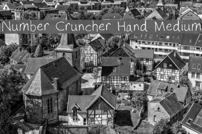 Number Cruncher Hand Medium Font examples