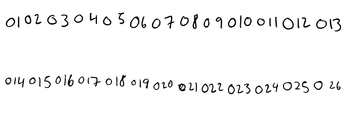 Number Letter Regular Font LOWERCASE