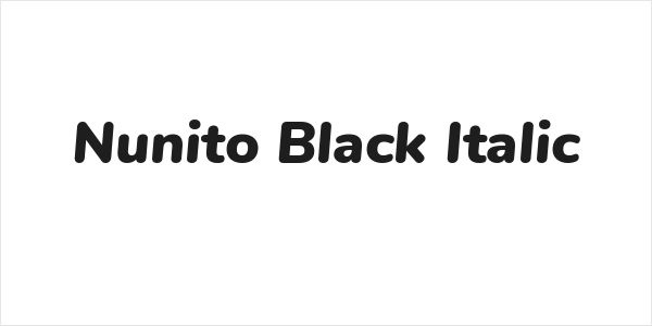Nunito Black Italic Logo