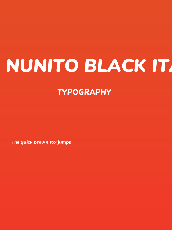 Nunito Black Italic Poster