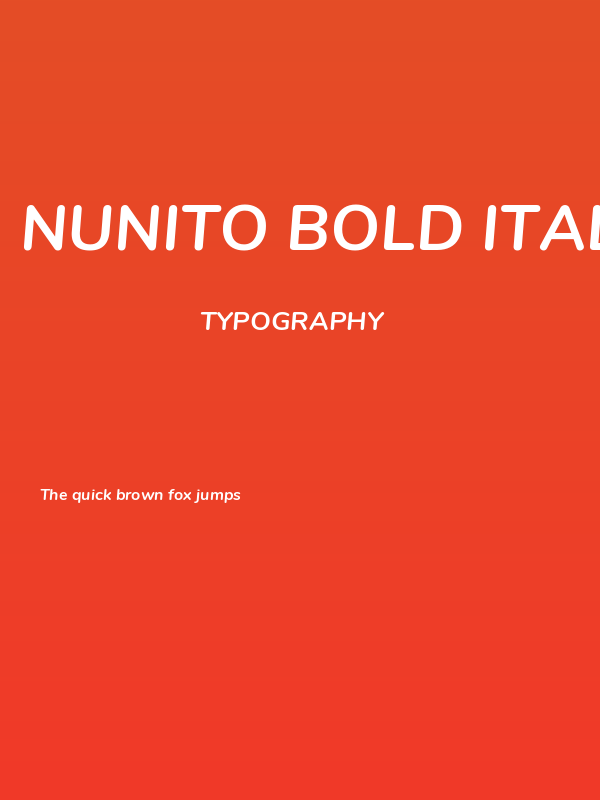 Nunito Bold Italic Poster