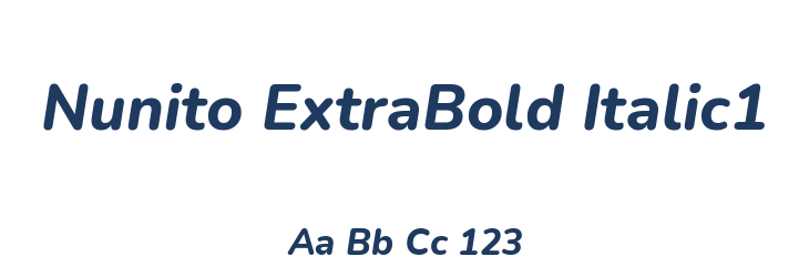 Nunito ExtraBold Italic1 Font Preview