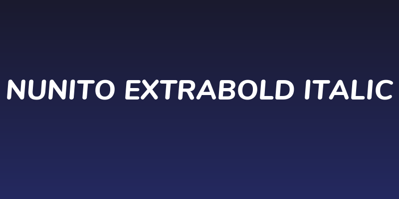 Nunito ExtraBold Italic Social Header