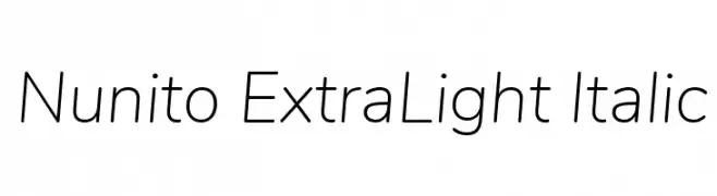 Nunito ExtraLight Italic  नि: शुल्क फ़ॉन्ट्स डाउनलोड