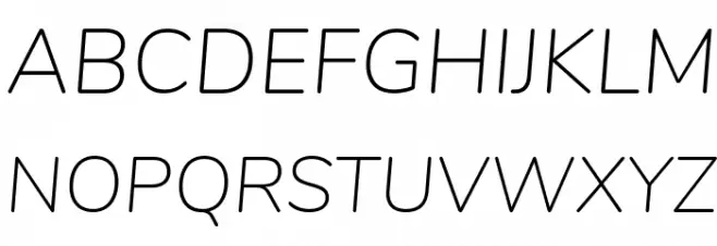 Nunito ExtraLight Italic 字体 大写