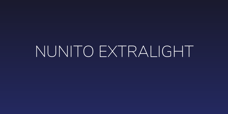 Nunito ExtraLight Social Header