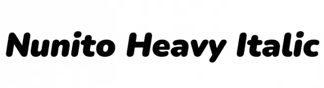 Nunito Heavy Italic  नि: शुल्क फ़ॉन्ट्स डाउनलोड