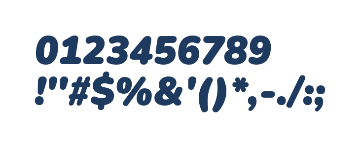 Nunito Heavy Italic Other Characters