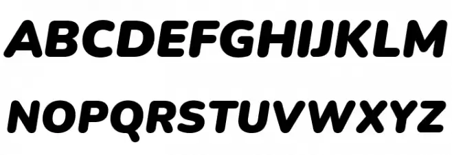 Nunito Heavy Italic Caratteri MAIUSCOLE
