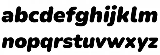 Nunito Heavy Italic फ़ॉन्ट लोअरकेस