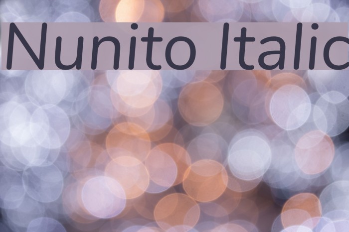 Nunito Italic Font examples