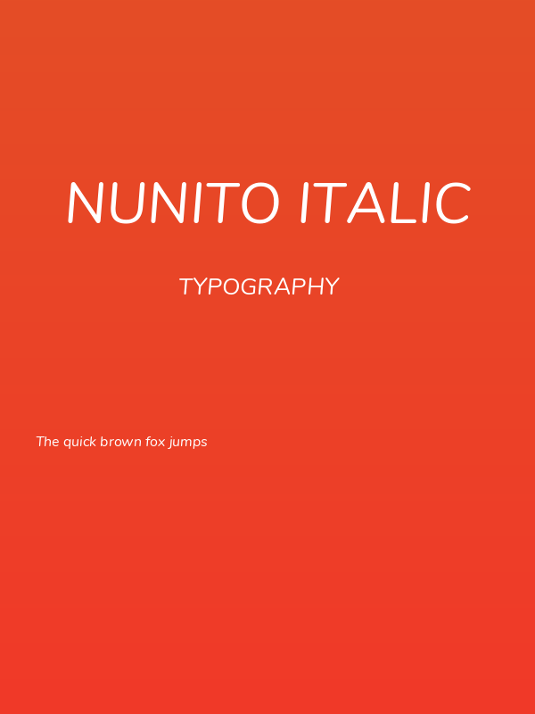 Nunito Italic Poster