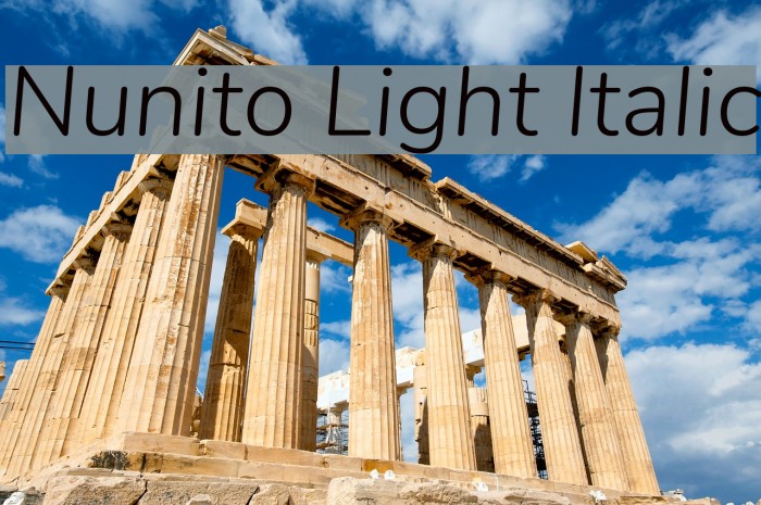 Nunito Light Italic Font examples
