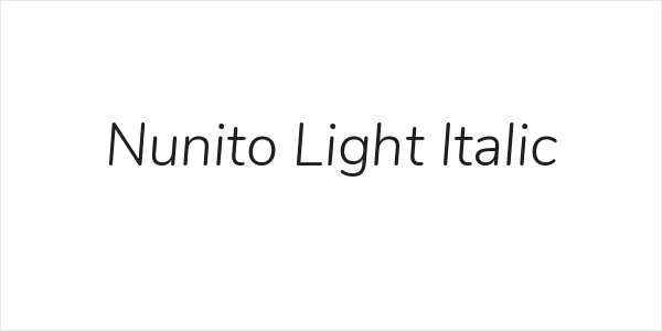 Nunito Light Italic Logo