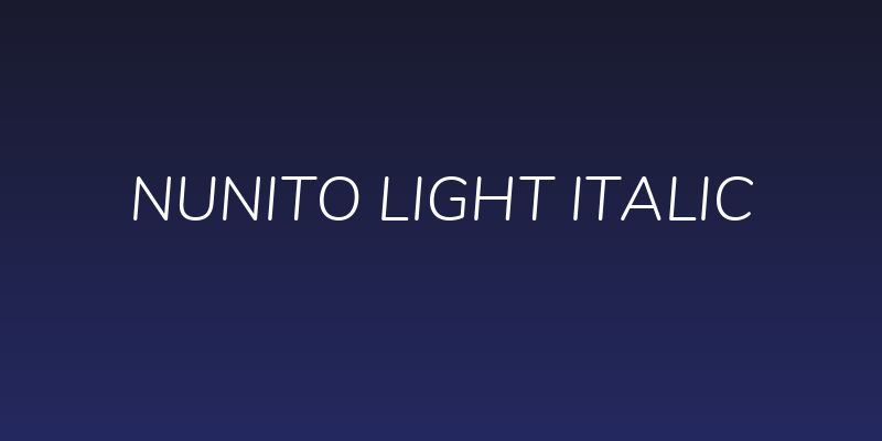 Nunito Light Italic Social Header