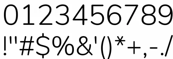 Nunito Light Font OTHER CHARS