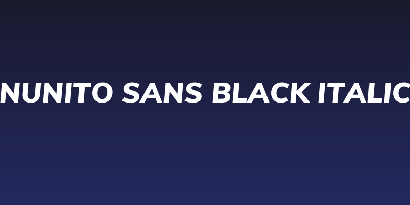 Nunito Sans Black Italic Social Header