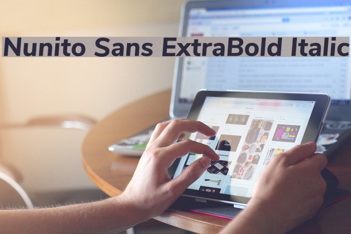 Nunito Sans ExtraBold Italic Font examples