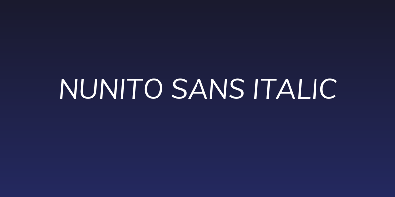 Nunito Sans Italic Social Header