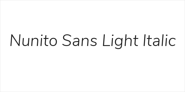 Nunito Sans Light Italic Logo