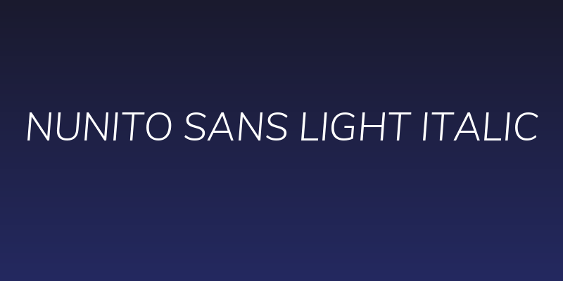 Nunito Sans Light Italic Social Header