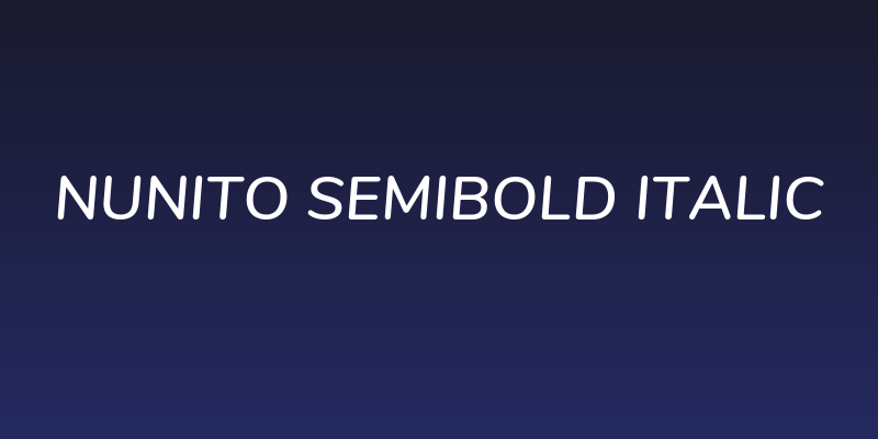 Nunito SemiBold Italic Social Header