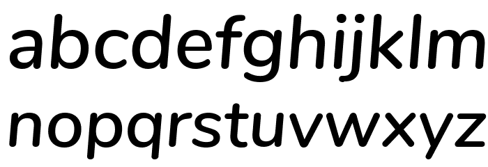 Nunito SemiBold Italic Font LOWERCASE