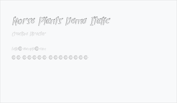 Nurse Plants Demo Italic Business Card