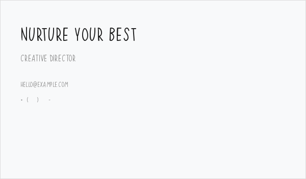 Nurture Your Best Business Card