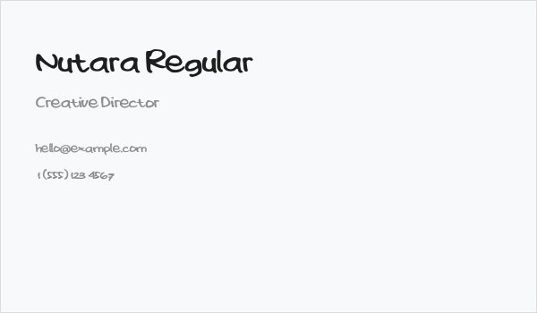 Nutara Regular Business Card