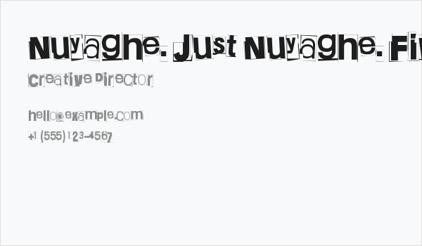 Nuyaghe. Just Nuyaghe. Five Business Card