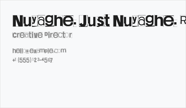 Nuyaghe. Just Nuyaghe. Regular Business Card