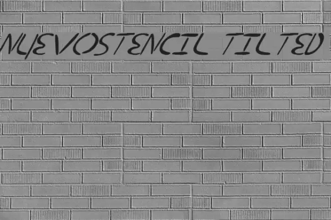 nuevostencil tilted Font examples