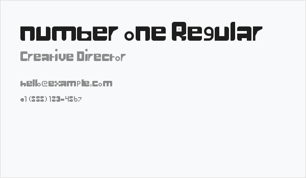 number one Regular Business Card