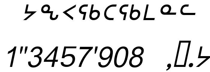 nunacom italic Font OTHER CHARS