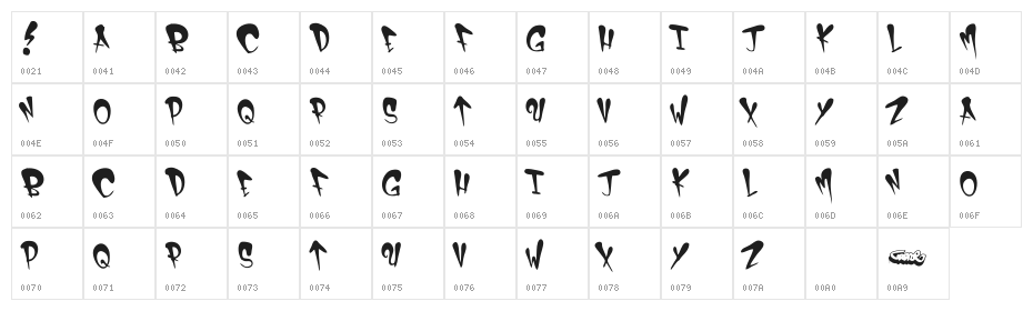 NY FATRegular Character Map
