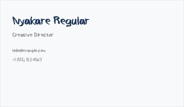 Nyakare Regular Business Card