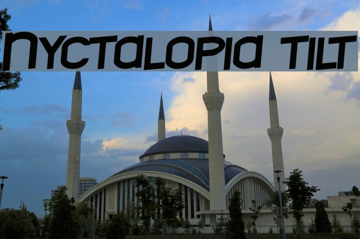 Nyctalopia tilt Font examples