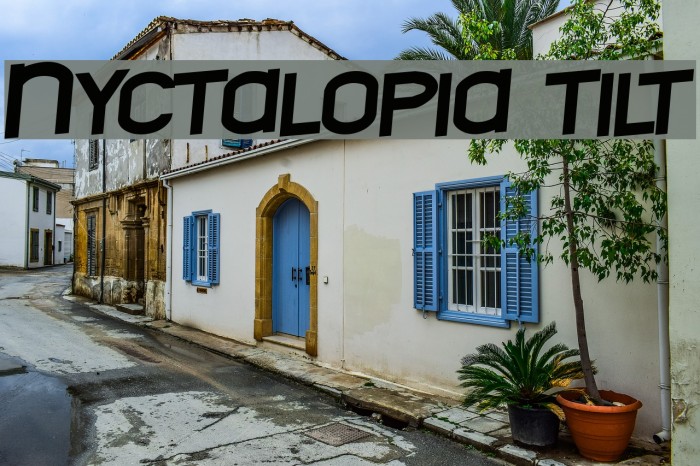Nyctalopia tilt Font examples