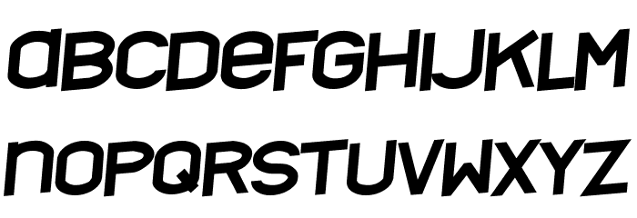 Nyctalopia tilt Font LOWERCASE