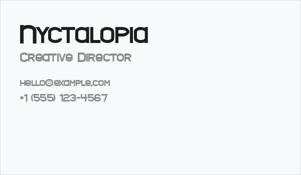 Nyctalopia Business Card