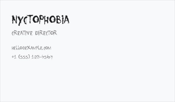 Nyctophobia Business Card