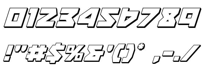 Nyet 3D Italic Font OTHER CHARS