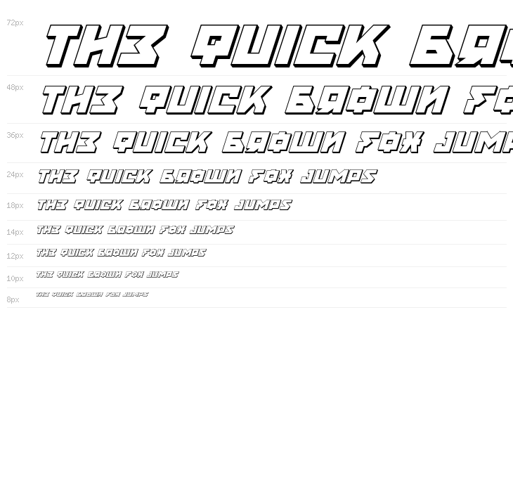 Nyet 3D Italic Waterfall