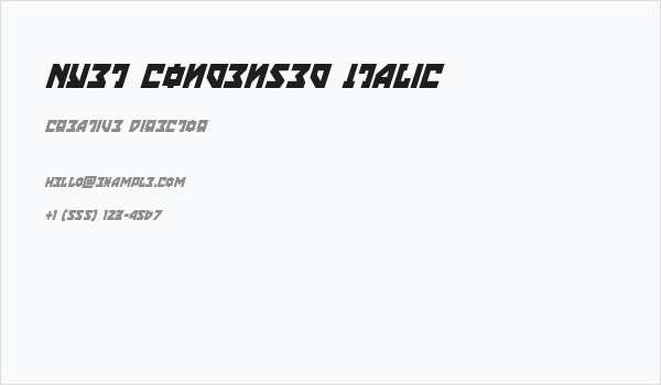 Nyet Condensed Italic Business Card