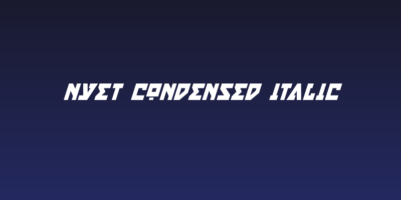 Nyet Condensed Italic Social Header
