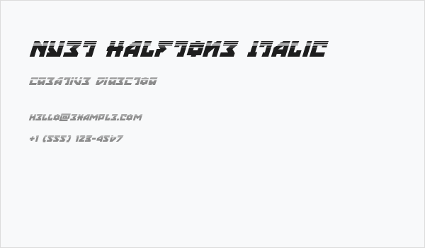 Nyet Halftone Italic Business Card