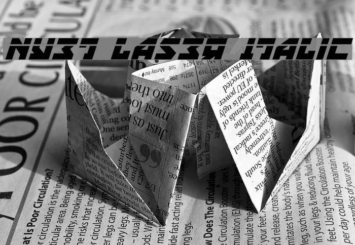 Nyet Laser Italic Font examples